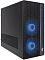 Фото-1 Настольный компьютер iRU Tactio 310H6SEA Midi Tower, вид спереди справа под углом; видны два вентилятора с фиолетовой подсветкой, сетчатая фронтальная панель, вертикальная световая линия и фронтальные разъёмы, чёрный корпус; фото на белом фоне для страницы настольного ПК.