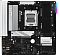 Фото-4 Материнская плата ASRock B850M Pro RS, вид сверху: сокет AM5 без крышки с металлической рамкой, радиатор BLAZING M.2, четыре слота памяти и разъёмы питания по краям; помогает оценить зону установки процессора и близость слотов памяти.