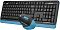 Фото-3 Комплект Клавиатура/мышь A4Tech  Беспроводной чёрный, FG1035 NAVY BLUE
