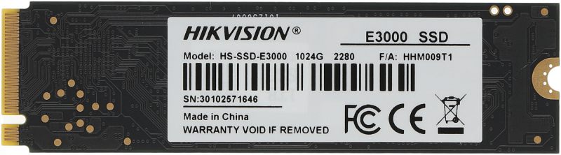 Фото Диск SSD HIKVISION E3000 M.2 2280 1 ТБ PCIe 3.0 NVMe x4, HS-SSD-E3000/1024G
