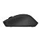 Фото-3 Мышь Logitech M280 беспроводная, чёрный цвет, левый боковой вид; видны округлый профиль корпуса, колесо прокрутки и боковая панель с мелкой треугольной текстурой; фото показывает эргономичную форму мыши для страницы товара.