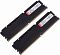 Фото-2 Комплект памяти Kingston FURY Beast Black 32GB KF552C40BBK2/32, вид сзади под углом: два модуля DIMM DDR5 с обратной стороны. Видны белые заводские наклейки, чёрные радиаторы без лицевых логотипов и золотистые контакты. Фото показывает обратную сторону и маркировку комплекта.