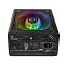 Фото-4 Блок питания Thermaltake Smart BX1 RGB 750W, вид на заднюю панель и верхнюю решётку; на фото входной разъём питания, тумблер включения, переключатель RGB Lighting и верхний вентилятор с подсветкой, изображение показывает интерфейсы и охлаждение для страницы товара.