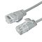 Фото-1 Патч-корд Filum UTP Cat 6 FL-U6-C-LSZH-SLIM-10.0M, крупный план двух концов: серый slim-кабель, прозрачные разъёмы RJ45 и короткие литые вводы; фото показывает тонкую конструкцию патч-корда для страницы товара.