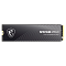 Фото-1 SSD MSI Spatium M560 1 ТБ M.2 2280 PCIe 5.0 NVMe, фронтальный вид на чёрном фоне; показана лицевая сторона модуля с тёмной накладкой, диагональными линиями, логотипом MSI слева и золотистым разъёмом справа; изображение помогает рассмотреть лицевую панель накопителя на странице товара.