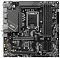 Фото-5 Материнская плата MSI PRO B760M-A WIFI: вид сверху на чёрную плату с маркировкой модели, радиаторами и слотами расширения; видны разъёмы SATA и фронтальные колодки. На белом фоне; важно для проверки интерфейсов.