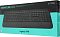 Фото-16 Мембранная клавиатура Logitech Signature K650, коробка спереди; на чёрно-бирюзовой упаковке показана клавиатура с подставкой для запястий, напечатано название Signature K650 и логотип Logitech; фото показывает розничную упаковку модели для карточки товара.