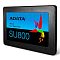 Фото-3 SSD ADATA SU800 ASU800SS-1TT-C 1TB, ракурс спереди слева. Показаны лицевая наклейка SU800, боковая грань корпуса и тонкий профиль 2,5-дюймового накопителя, корпус чёрный. Изображение дополняет карточку товара другим углом обзора.