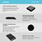 Фото-5 Цифровой блок A4Tech Fstyler FK13P, инфографика с отдельными элементами конструкции; показаны закруглённая клавиша крупным планом, боковой профиль корпуса, фрагмент раскладки и общий вид чёрного numpad; фото нужно для темы страницы, потому что демонстрирует форму клавиш и низкий профиль устройства.