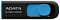 Фото-1 USB‑накопитель ADATA UV128 512GB, вид сбоку на белом фоне: чёрный корпус с надписью &laquo;UV128/512GB&raquo;, синий выдвижной ползунок в овальном окне, синяя вставка на торце. Для страницы товара важно показать конструкцию без колпачка и расположение ползунка.