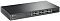Фото-2 Коммутатор TP-Link SG2428P, фронтальный вид под углом слева. Видны боковая вентиляция, ряд индикаторов, 24 порта RJ45 и 4 SFP-слота на правой части панели. Такой ракурс помогает рассмотреть корпус и размещение интерфейсов на странице товара.