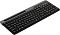 Фото-18 Клавиатура A4Tech Fstyler FBK25 Black, общий вид под углом: тонкий чёрный корпус, цифровой блок и длинный паз-подставка в серой верхней планке; изображение на белом фоне для карточки товара, показывает профиль клавиатуры и форму корпуса целиком.