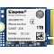 Фото-1 SSD Kingston NV2 1 ТБ M.2 2230 PCIe 4.0 NVMe, вид спереди на светлом фоне; показан короткий модуль с бело-синей наклейкой Kingston NV, маркировкой 1T0 и золотистым разъёмом справа; фото важно для страницы товара, потому что показывает лицевую сторону накопителя в формате M.2 2230.