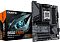 Фото-2 Материнская плата GIGABYTE B650 EAGLE &mdash; плата рядом с коробкой; показан общий вид, сокет AM5 и радиаторы, а также оформление упаковки; на белом фоне, чтобы на странице товара сопоставить внешний вид платы и комплектную коробку.