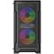 Фото-2 Корпус для ПК Powercase Mistral Micro X3B ARGB, вид спереди: прямоугольная фронтальная рамка с мелкой сеткой, за ней два вентилятора. Это важно для понимания конструкции передней панели и расположения фронтальных вентиляторов в корпусе.