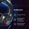 Фото-5 Наушники с микрофоном Oklick HS-L575G, чёрные, инфографика с крупным планом чашки; на изображении указаны динамик 40 мм, беспроводной и проводной режимы и отключаемая RGB-подсветка, что важно для страницы с визуально подтверждёнными особенностями модели.