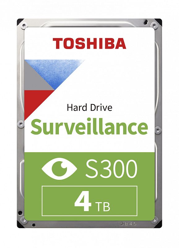 Фото-1 Жёсткий диск Toshiba S300 HDWT840UZSVA, вид спереди: наклейка «Surveillance S300» с указанием 4 TB на металлическом корпусе; изображение помогает быстро распознать ёмкость и серию HDD на странице товара.
