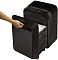 Фото-5 Шредер бумаги Fellowes Powershred LX210, контейнер выдвинут: рука держит переднюю панель, внутри видна корзина с измельчённой бумагой, сверху индикатор на панели управления.