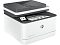 Фото-3 МФУ HP LaserJet Pro MFP 3103fdw, ракурс спереди слева: белый корпус с тёмно‑серой верхней частью, экран управления и лист в выходном тракте; показывает внешний вид устройства под углом и размещение экрана.