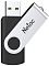 Фото-2 USB-накопитель Netac U505 64GB, крупный план на белом фоне; серебристая поворотная крышка развернута, открыт разъём USB‑A, на корпусе круглый шарнир и чёрная основа; изображение важно для понимания механизма открытия без отдельного колпачка.