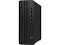 Фото-3 Настольный компьютер HP 290 G9 SFF — вид под углом спереди справа; фронтальная панель с вертикальным рельефом, справа блок разъёмов (USB‑A, 3,5 мм, ещё четыре USB‑A) и кнопка питания, логотип HP в нижней части; чёрный цвет на белом фоне; важно для страницы товара, чтобы понять расположение интерфейсов на передней панели.