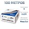 Фото-1 кабель Cabeus F/UTP Cat 6 серый 100 м, коробка Cabeus бело-синего цвета под углом на светлом фоне; видны надписи 100 метров, категория 6 и F/UTP, логотип и графика кабеля; изображение показывает формат поставки и маркировку для страницы товара кабеля Cat 6.