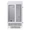 Фото-3 Корпус Thermaltake The Tower 100 Snow, боковой вид, перфорированная панель и стеклянная панель рядом, нижняя полоса перфорации у основания, белый, для понимания устройства боковых панелей и вентиляционных отверстий.