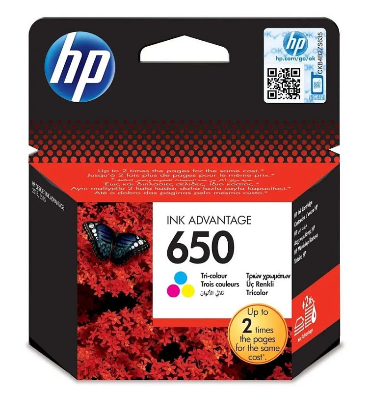 Фото Картридж HP 650 Струйный Трехцветный 200стр, CZ102AE/CZ102AK