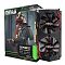 Фото-1 Видеокарта Ninja GeForce GTX 1050 Ti с коробкой, фронтальный вид комплекта; рядом с упаковкой показана карта с двумя вентиляторами и чёрным кожухом с красными вставками; фото демонстрирует внешний вид товара и фирменную коробку на странице видеокарты.