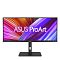 Фото-1 Монитор ASUS PA348CGV 34 дюйма, IPS, чёрный &mdash; фронтальный вид с включённым экраном; широкоформатная панель, тонкие рамки, ряд кнопок управления справа на нижней рамке и прямоугольная подставка со стойкой с овальным отверстием; изображение показывает лицевую часть монитора для страницы товара.