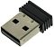 Фото-11 USB-ресивер из комплекта OKLICK 1488402, крупный план: компактный чёрный адаптер с USB-разъёмом Type-A, на белом фоне для демонстрации способа подключения на странице товара.