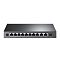 Фото-2 Коммутатор TP-Link TL-SL1311MP, вид сзади. На фото круглый разъём питания 53.5V слева, 8 портов RJ-45, два дополнительных порта Uplink2 и Uplink3 и слот SFP Uplink1 справа. Изображение показывает портовую конфигурацию и питание на странице товара.