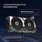Фото-21 Видеокарта ASUS GeForce RTX 5060 Ti Dual OC 16GB, слайд об охлаждении; карта показана спереди под углом, подписи указывают на вентиляторы Axial-Tech и вентилируемую заднюю пластину. Фото для страницы товара показывает элементы системы охлаждения.