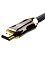 Фото-5 Видеокабель Telecom TCG300 HDMI male to HDMI male 1 м, крупный план одного штекера с логотипом Telecom: золотистый HDMI-коннектор, тёмный глянцевый корпус и выход в тканевую оплётку. Фото важно для детального просмотра исполнения коннектора.