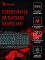 Фото-2 Клавиатура A4Tech Bloody B318, инфографика с частичным видом устройства; на чёрно-красном фоне показаны клавиатура, блок из 8 клавиш Light Strike, значок 9 программируемых клавиш, схема 12-клавишного нажатия и 3-цветной подсветки; фото важно для страницы товара, чтобы показать основные функции в визуальном формате.