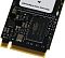 Фото-5 SSD AMD Radeon M.2 2280 R3MP30512G8 512 GB, макросъёмка со стороны разъёма и контроллера. На фото показаны золотистые контакты M.2, контроллер Maxio, кварцевый резонатор и мелкие элементы обвязки на чёрной плате. Изображение важно для страницы товара, потому что показывает интерфейсную часть и электронику модуля.