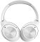 Фото-5 Гарнитура A4Tech Fstyler BH220 White, вид снаружи на сложенные чашки; показаны симметричные круглые накладки с концентрической текстурой, белое оголовье и встроенные микрофонные отверстия на чашках; фото важно для страницы товара как обзор внешней стороны гарнитуры.