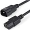 Фото-2 Кабель питания NTSS PC13144 IEC 320 C13&mdash;C14, 1,8 м: крупный план разъёмов на белом фоне, показаны контакты IEC C14 (штекер) и гнёзда IEC C13; чёрный пластик с рельефными значками и ребристой разгрузкой, важно для сверки совместимости разъёмов.