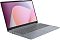 Фото-4 Ноутбук Lenovo IdeaPad Slim 3 15AMN8 82XQ01DNSA, вид спереди слева под углом; открытый экран, серый корпус, клавиатура с цифровым блоком и левые боковые разъёмы. Фото для страницы товара, важно для оценки конструкции и набора интерфейсов на левой стороне.