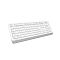Фото-4 Клавиатура A4Tech FG1010 White — ракурс под углом: видна толщина корпуса и профиль клавиш, зелёный индикатор в правой верхней зоне; изображение помогает понять форму клавиатуры на странице товара.