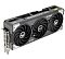 Фото-6 Видеокарта Asus GeForce RTX 5070 TUF Gaming OC, вид спереди сверху под углом. Показаны три вентилятора, верхняя надпись GeForce RTX, верхний разъем питания и логотип TUF на правом торце. Темно-серый цвет; фото для карточки товара, связывает лицевую часть карты с верхней зоной подключения питания.