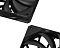 Фото-5 Корпусный вентилятор ID‑COOLING TF‑12025 PRO Black, крупный план угла: двухуровневые угловые накладки, отверстия под винты и фактура пластика &mdash; важно для оценки конструкции крепёжных зон и посадки винтов.