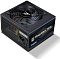 Фото-2 Блок питания Zalman MegaMax 700W V2, вид сверху спереди под углом; показаны верхний вентилятор с решёткой, боковая панель с маркировкой 700W V2 и задняя перфорированная стенка с разъёмом питания, корпус чёрный с тёмно-синей наклейкой; изображение помогает оценить компоновку корпуса.