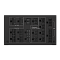 Фото-3 Блок питания для ПК GIGABYTE GP-UD1600PM PG5, панель модульных разъёмов крупным планом; видны группы портов с подписями 12V-2x6, CPU/PCI-E, Peripheral IDE/SATA/Molex и M/B; изображение на чёрном фоне для карточки товара, показывает схему подключения кабелей.