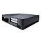 Фото-3 Корпус Fractal Design Node 202, вид сзади-сбоку в горизонтальной ориентации: чёрный корпус с перфорацией на верхней панели, виден разъём питания и вентиляционные прорези на боковой стороне; изображение важно для оценки задней части и вентиляции при установке корпуса.