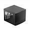 Фото-2 Корпус ПК Fractal Design Node 804, чёрный &mdash; вид под углом сверху; крупная верхняя сетка, боковая прозрачная панель с обзором заднего вентилятора и слотов расширения. Контекст: показ верхней вентиляции и окна боковой панели на странице товара.