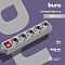 Фото-2 Сетевой фильтр Buro 500SL-3-G, карточка товара с общим видом: серый корпус на 5 розеток, красный выключатель и текстовые параметры на фиолетовом фоне; изображение служит каталожной иллюстрацией модели для страницы товара.
