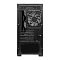 Фото-2 Корпус ПК MSI MAG Forge M100R 306-7G20R21-809, вид сзади: задняя решётка с шестигранной перфорацией, установленный тыловой вентилятор, зона слотов расширения и нижний отсек под блок питания; фото нужно для понимания компоновки задней панели и вентиляции на странице товара.