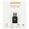 Фото-2 USB адаптер Digma DWA-BT5-AC600C (Wi‑Fi + Bluetooth) на упаковке, вид спереди; в блистере показан чёрный мини‑адаптер, сверху указана модель и значки функций; помогает понять назначение и комплектность устройства для подключения по Wi‑Fi и Bluetooth.