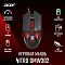 Фото-4 Проводная мышь Acer Nitro OMW302, промо-изображение с видом сверху и пиктограммами характеристик. На фото показаны чёрно-красный корпус, 6 кнопок, USB-кабель 1,8 м и вес 127 грамм, указанные на самой инфографике. Такой кадр важен для темы страницы, потому что объединяет внешний вид и основные параметры товара в одном изображении.